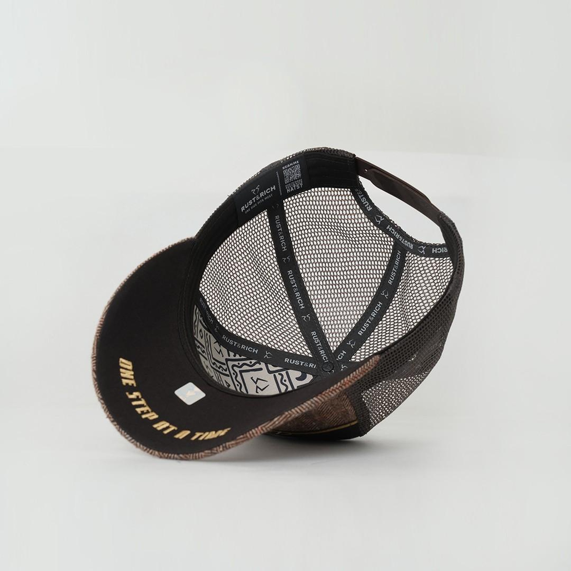 RustandRich Kadın Erkek Kahverengi Trucker Şapka-Premium Collection-Royalty