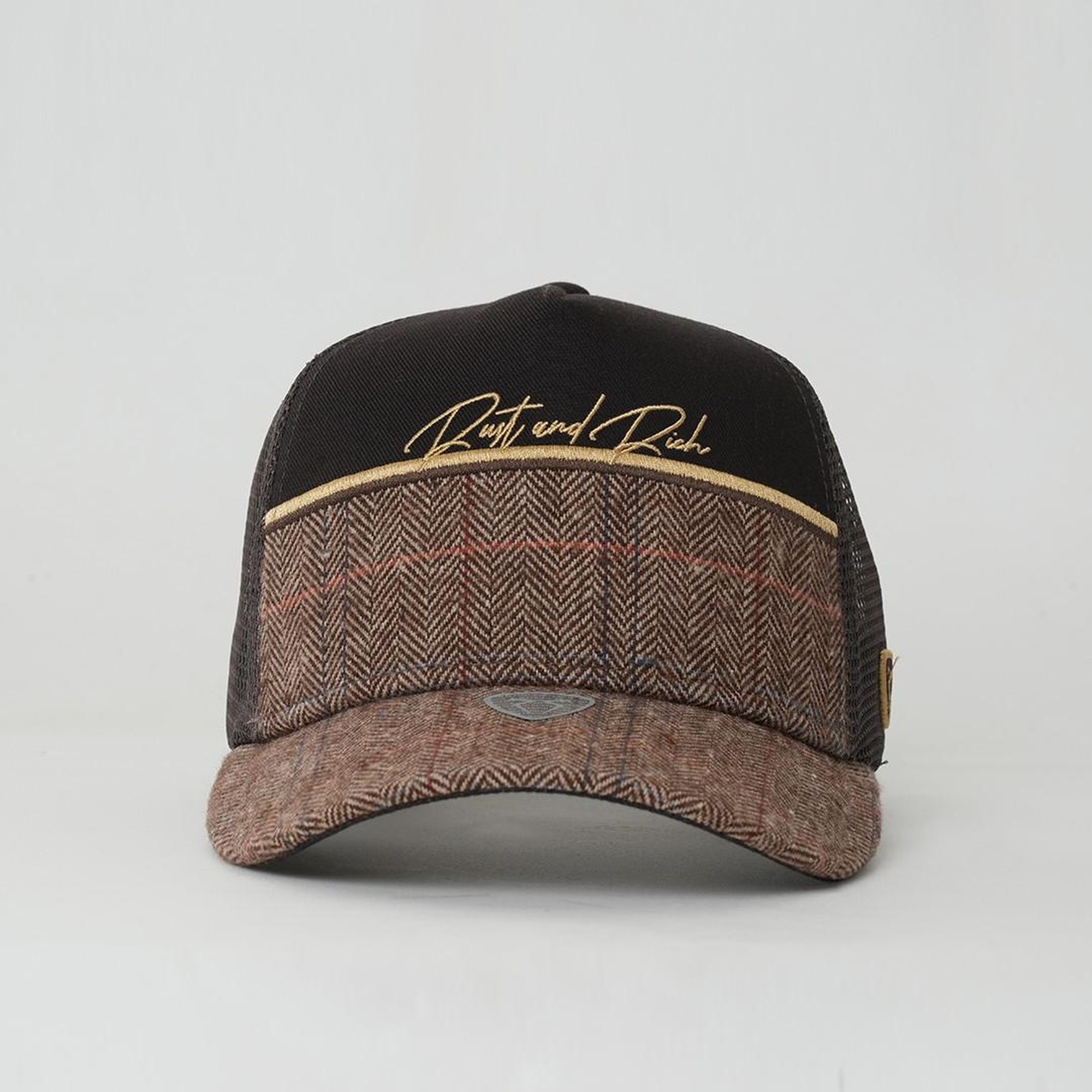 RustandRich Kadın Erkek Kahverengi Trucker Şapka-Premium Collection-Royalty