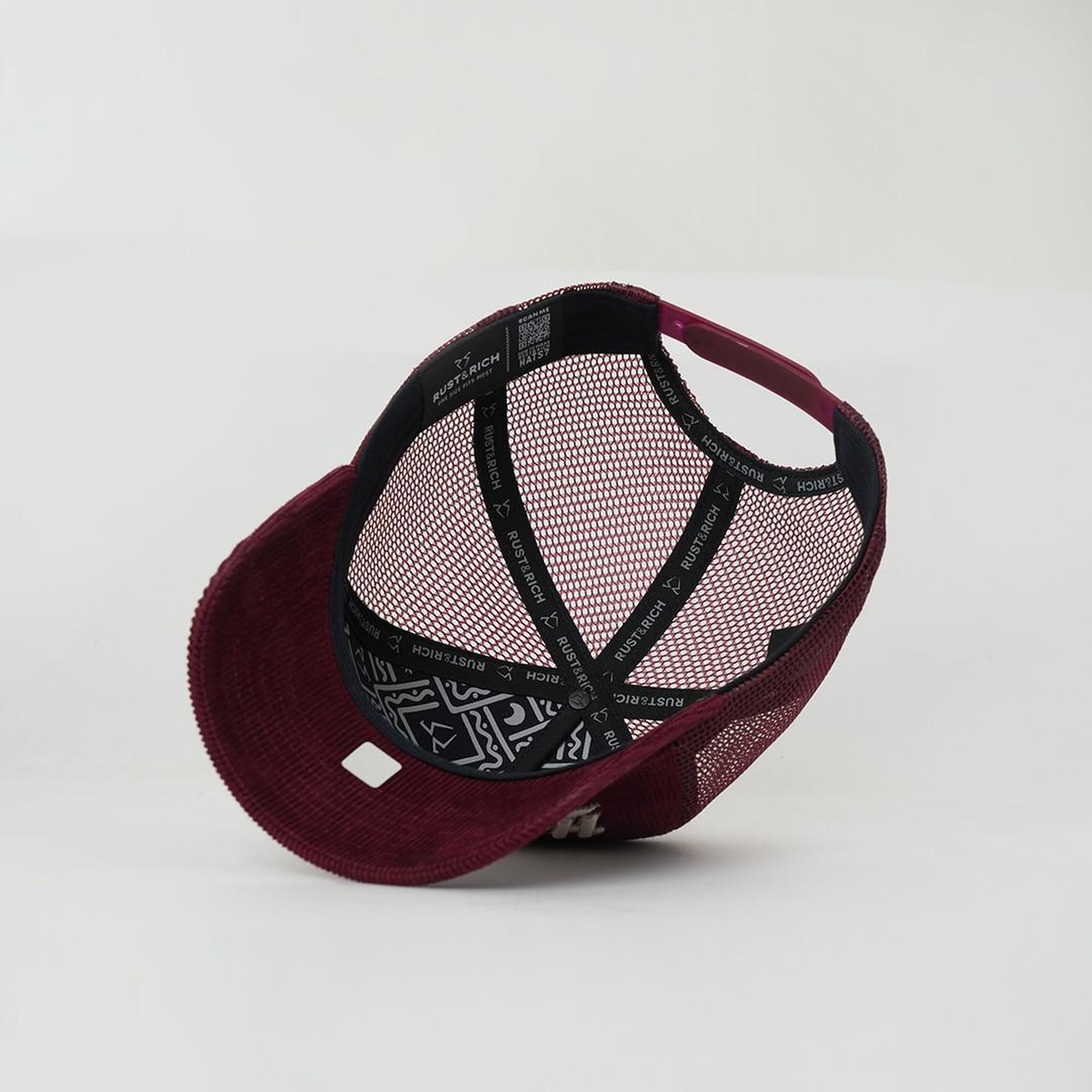 RustandRich Kadın Erkek Bordo Trucker Şapka-Hard Collection-Hard Rich