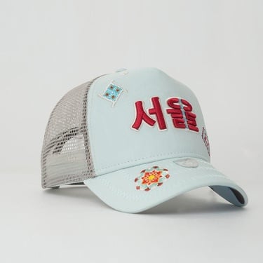  RustandRich Kadın Erkek Mint Yeşili Trucker Şapka-City's Collection-Seoul