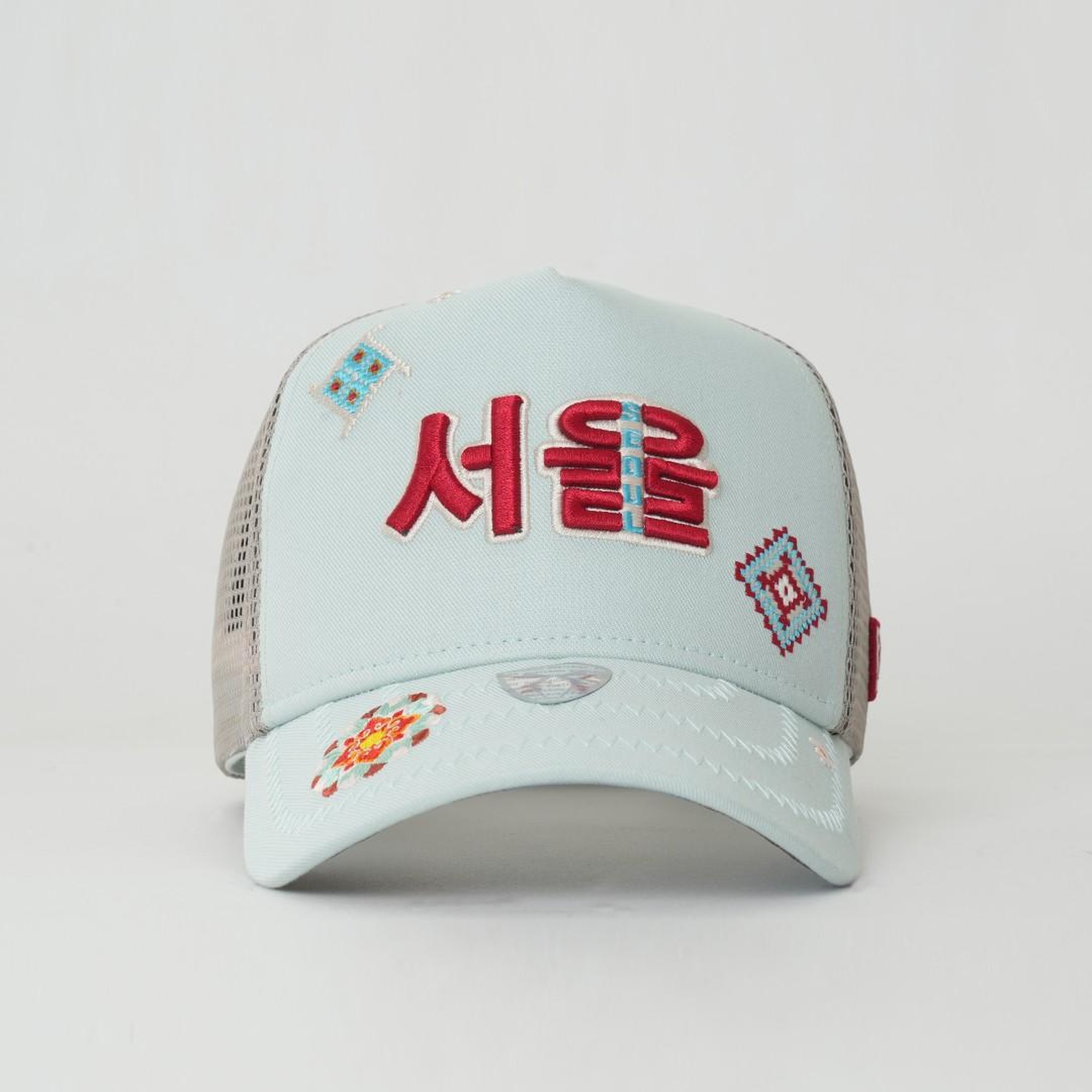RustandRich Kadın Erkek Mint Yeşili Trucker Şapka-City's Collection-Seoul