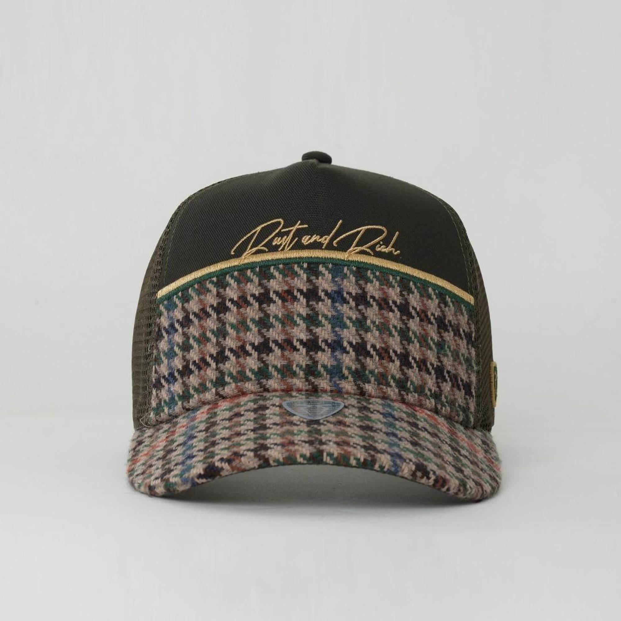RustandRich Kadın Erkek Haki Trucker Şapka-Premium Collection-Royalty