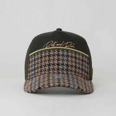  RustandRich Kadın Erkek Haki Trucker Şapka-Premium Collection-Royalty