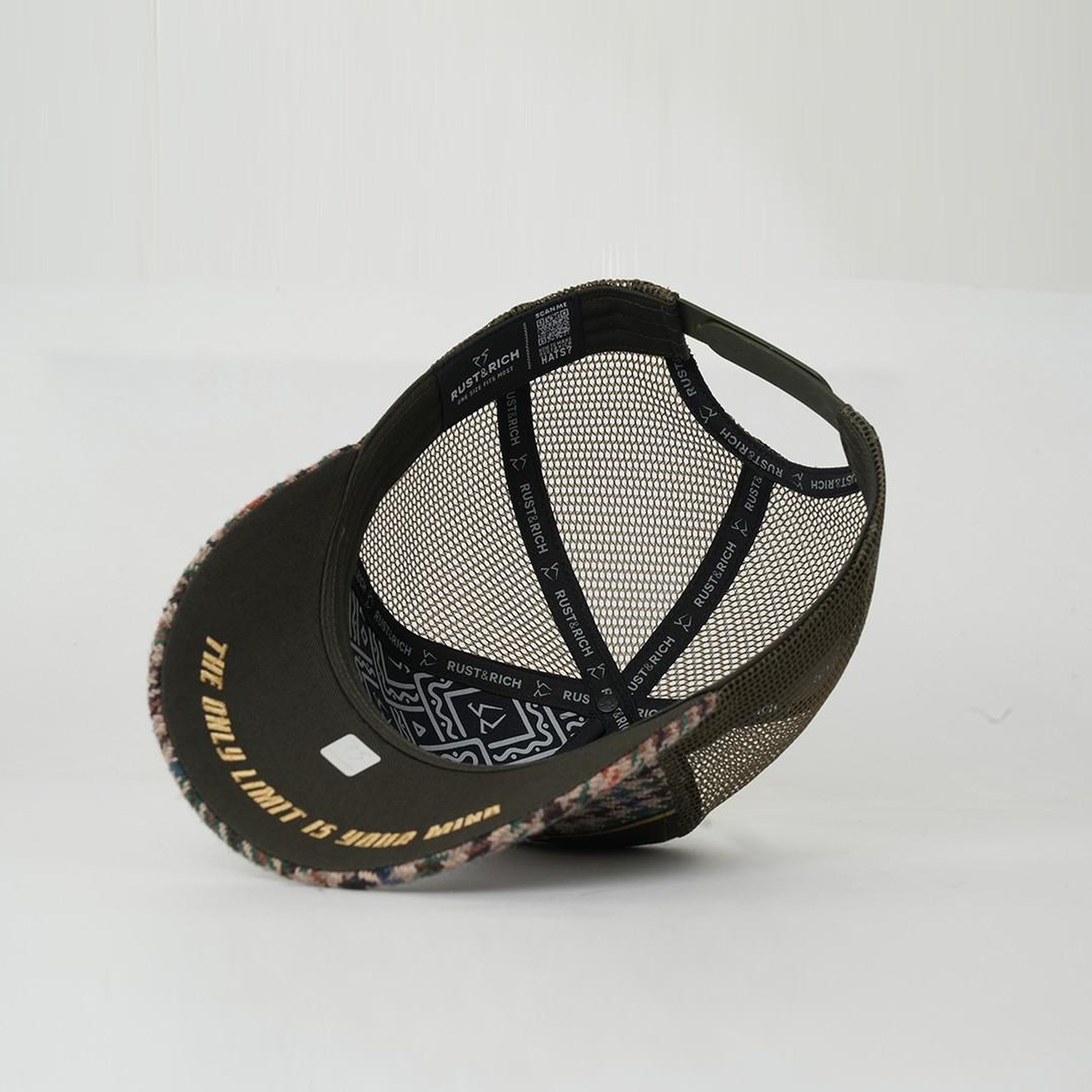 RustandRich Kadın Erkek Haki Trucker Şapka-Premium Collection-Royalty