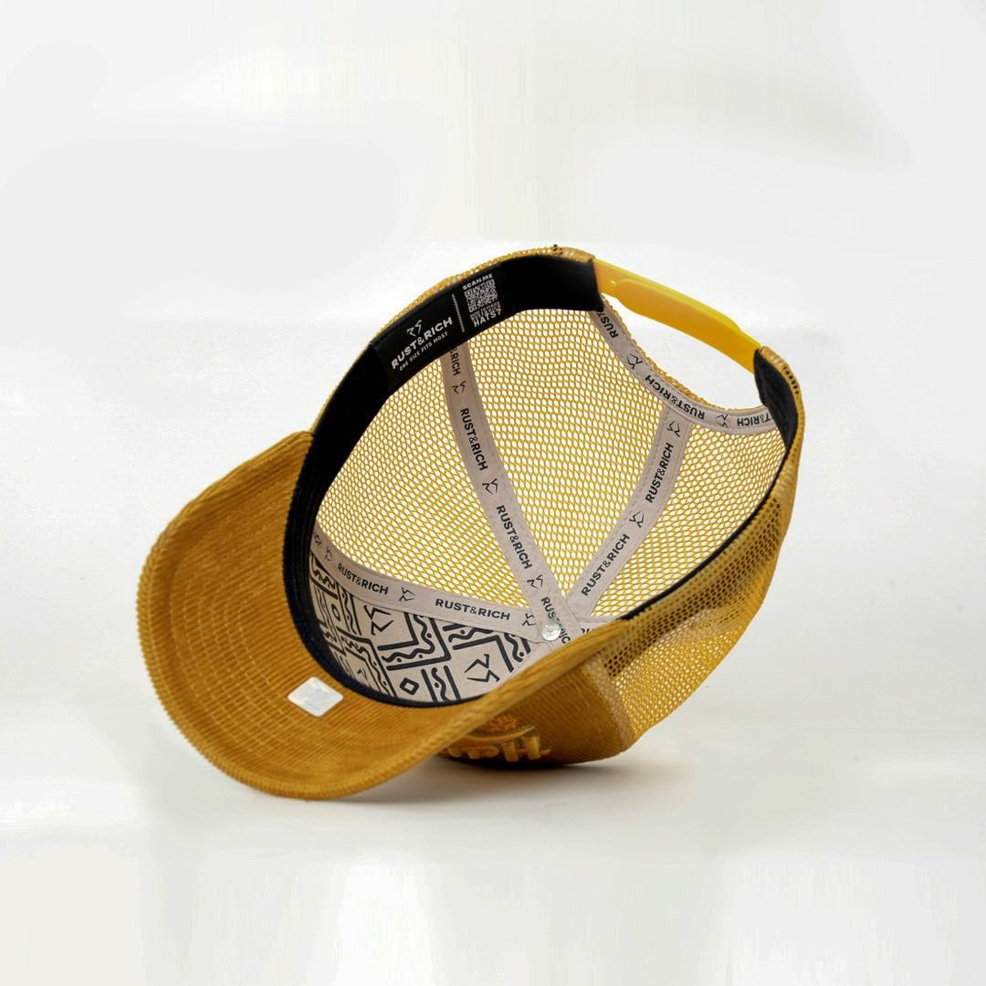 RustandRich Kadın Erkek Sarı Trucker Şapka-Hard Collection-Hard Rich