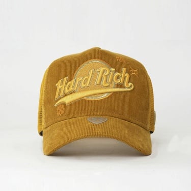  RustandRich Kadın Erkek Sarı Trucker Şapka-Hard Collection-Hard Rich