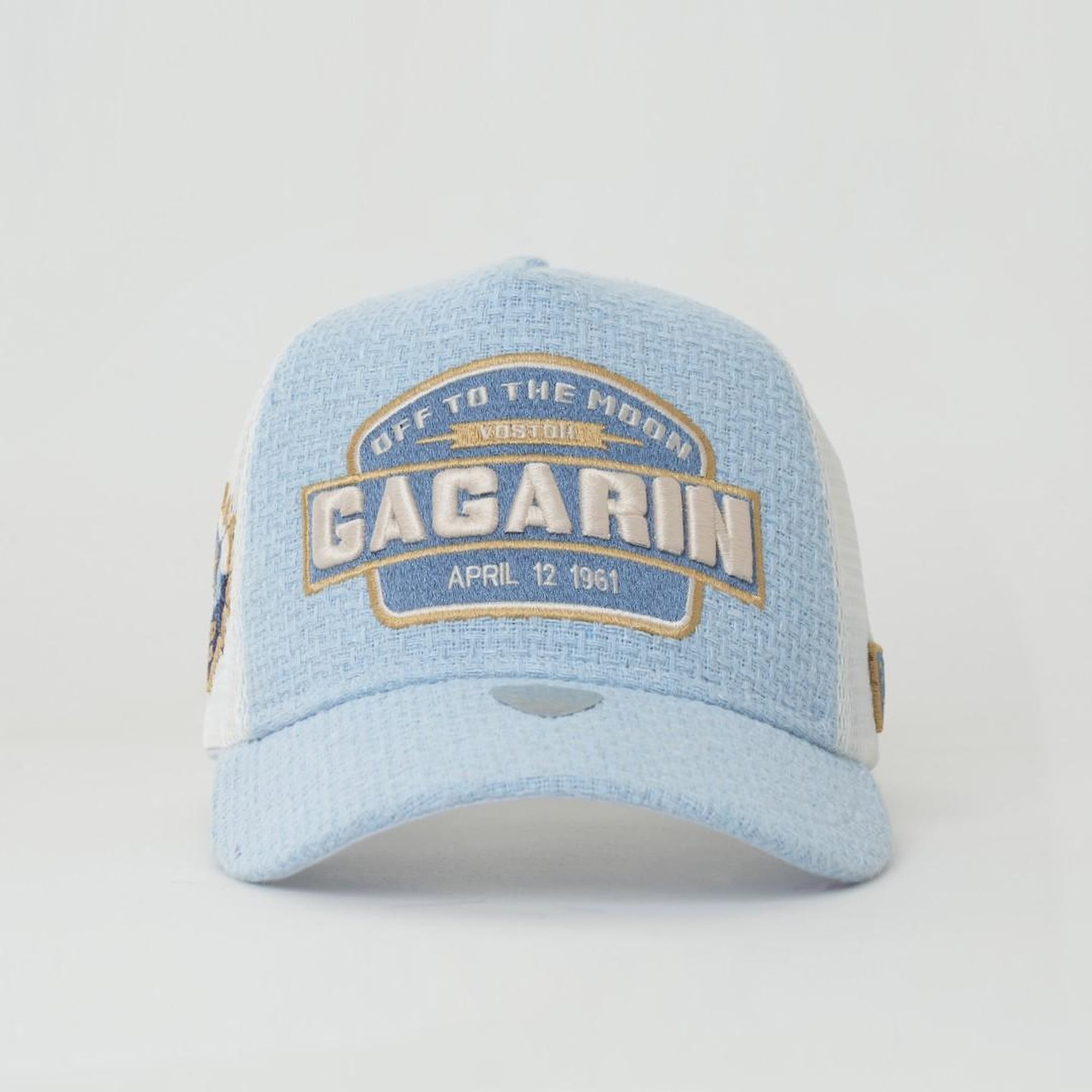 RustandRich Kadın Erkek Mavi Trucker Şapka-Space Collection-Gagarin