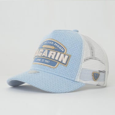  RustandRich Kadın Erkek Mavi Trucker Şapka-Space Collection-Gagarin