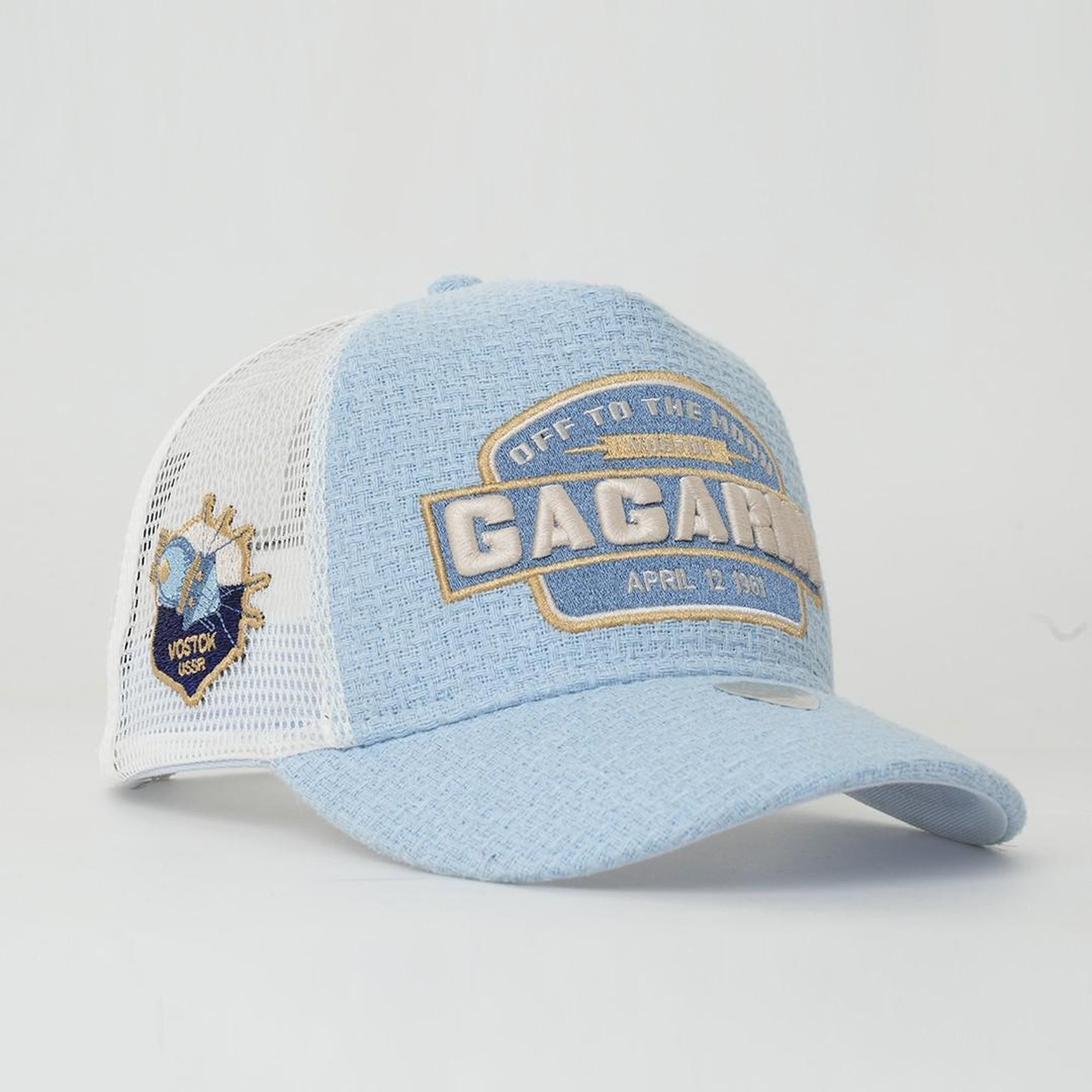 RustandRich Kadın Erkek Mavi Trucker Şapka-Space Collection-Gagarin