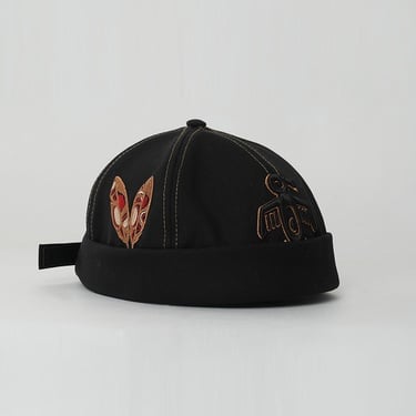  RustandRich Kadın Erkek Siyah/Gold Docker Şapka-The Indians Collection-Red Indian