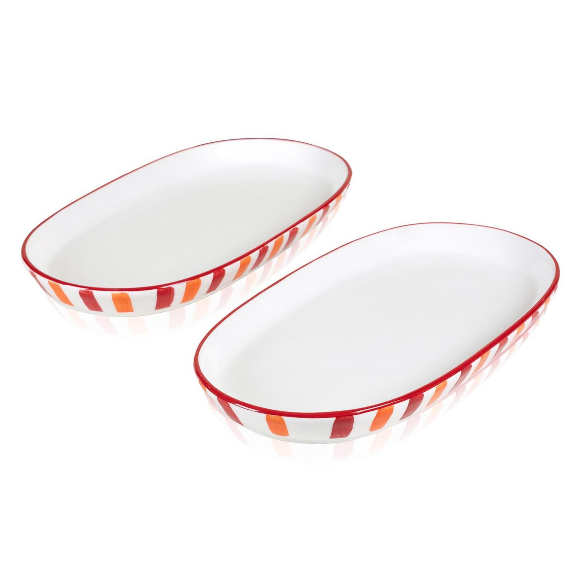 Joy Oval Servis 2li Set Kırmızı 17x30x4 cm