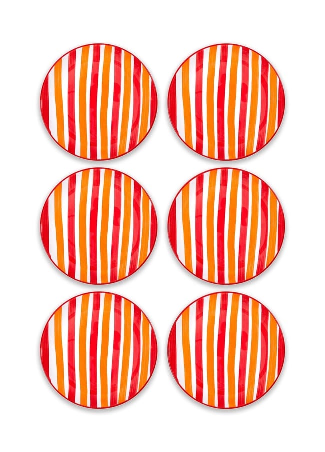  Joy Pasta Tabağı 6lı Set Kırmızı 19 cm