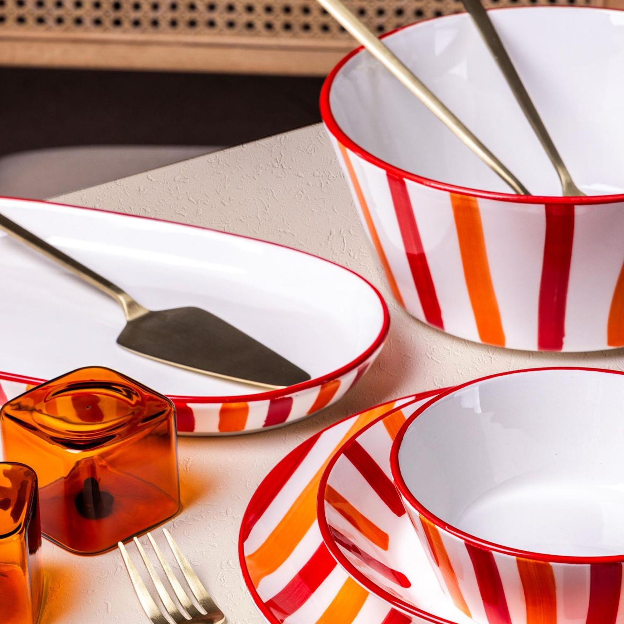 Joy Pasta Tabağı 6lı Set Kırmızı 19 cm