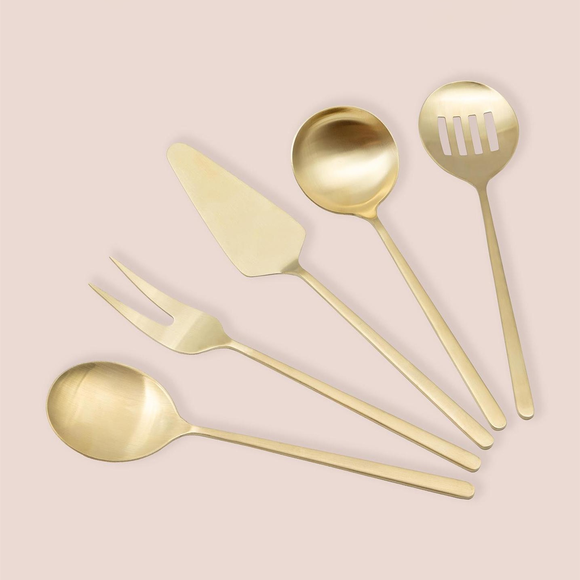 Giallo Servis Seti Şampanya Gold 5 Parça