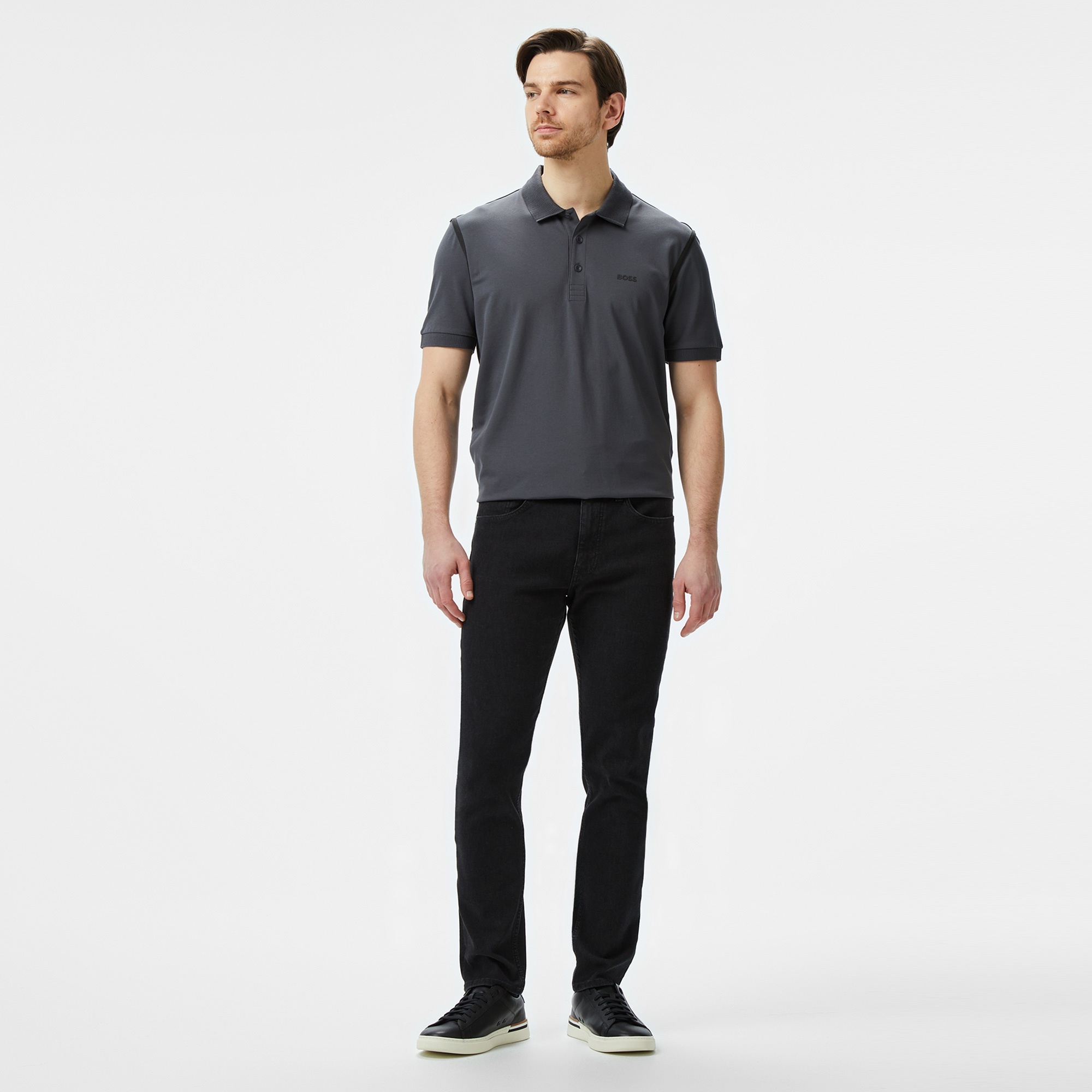 Boss Paddy Tape Erkek Gri Polo