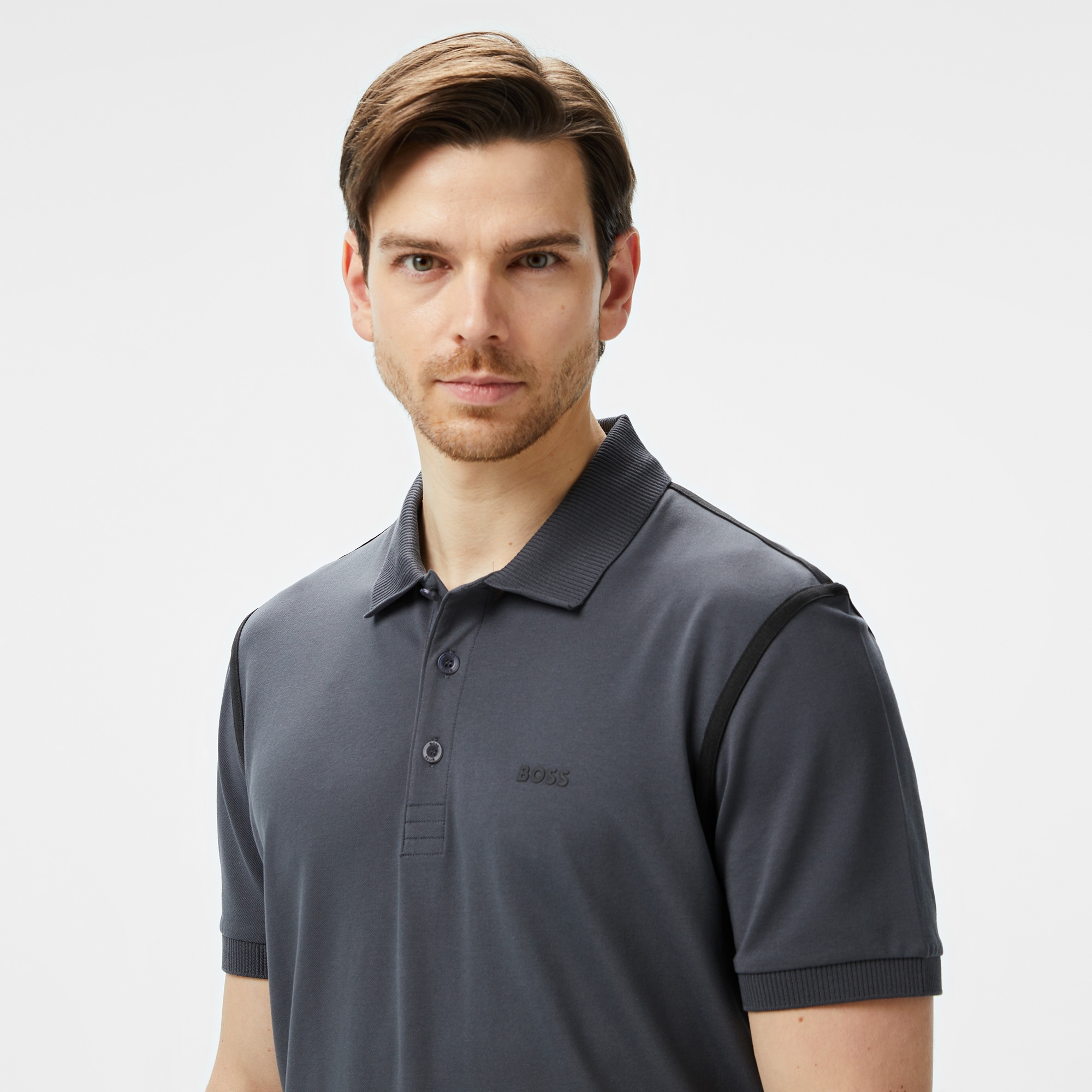 Boss Paddy Tape Erkek Gri Polo