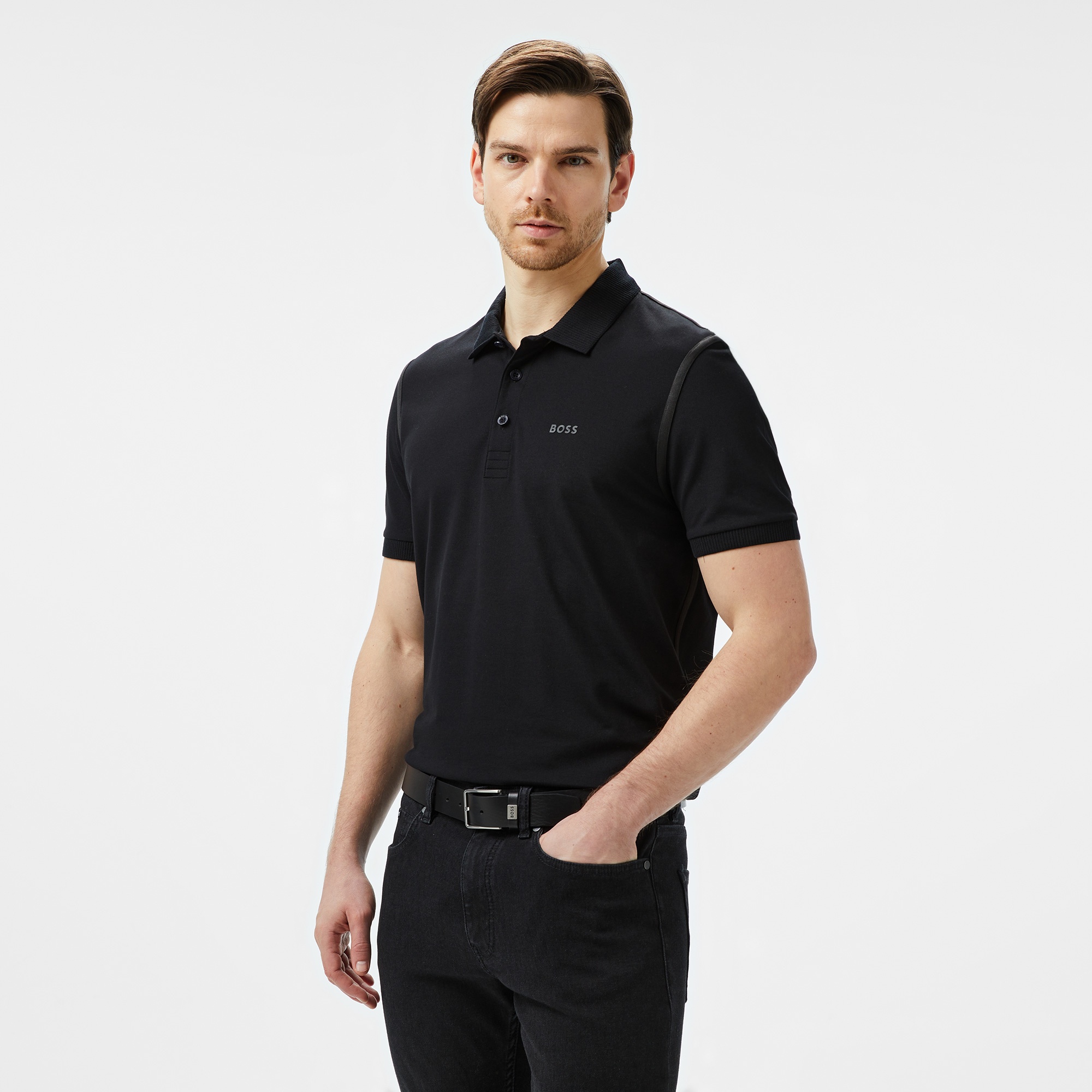 Boss Paddy Tape Erkek Siyah Polo