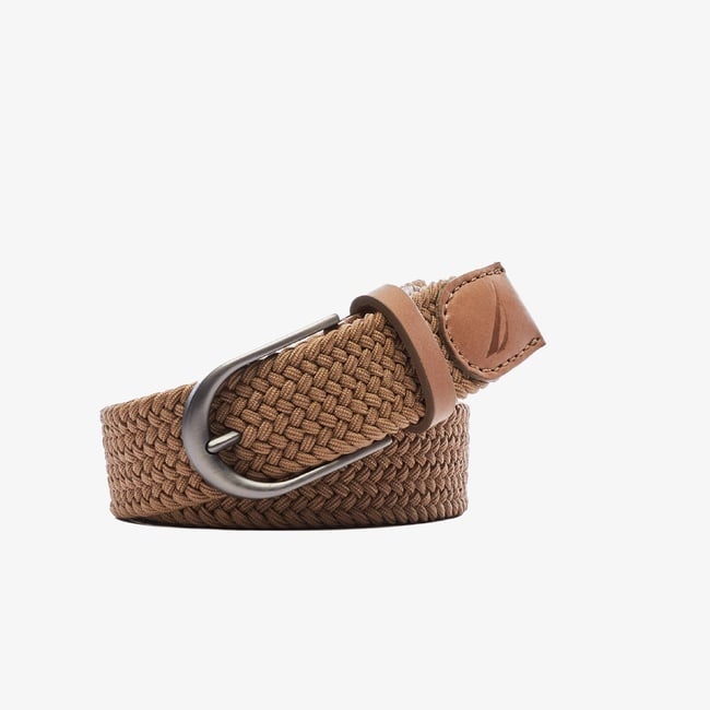  Nautica Erkek Bej Örgü Kemer