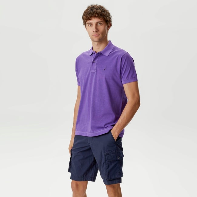  Nautica Erkek Mor Classic Fit Kısa Kollu Polo
