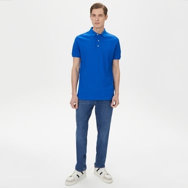  Nautica Erkek Mavi Slim Fit Kısa Kollu Polo