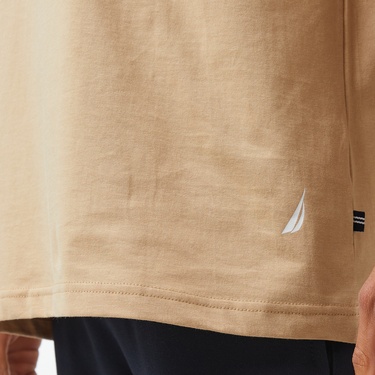  Nautıca Erkek Bej Oversıze Kısa Kollu T-Shırt