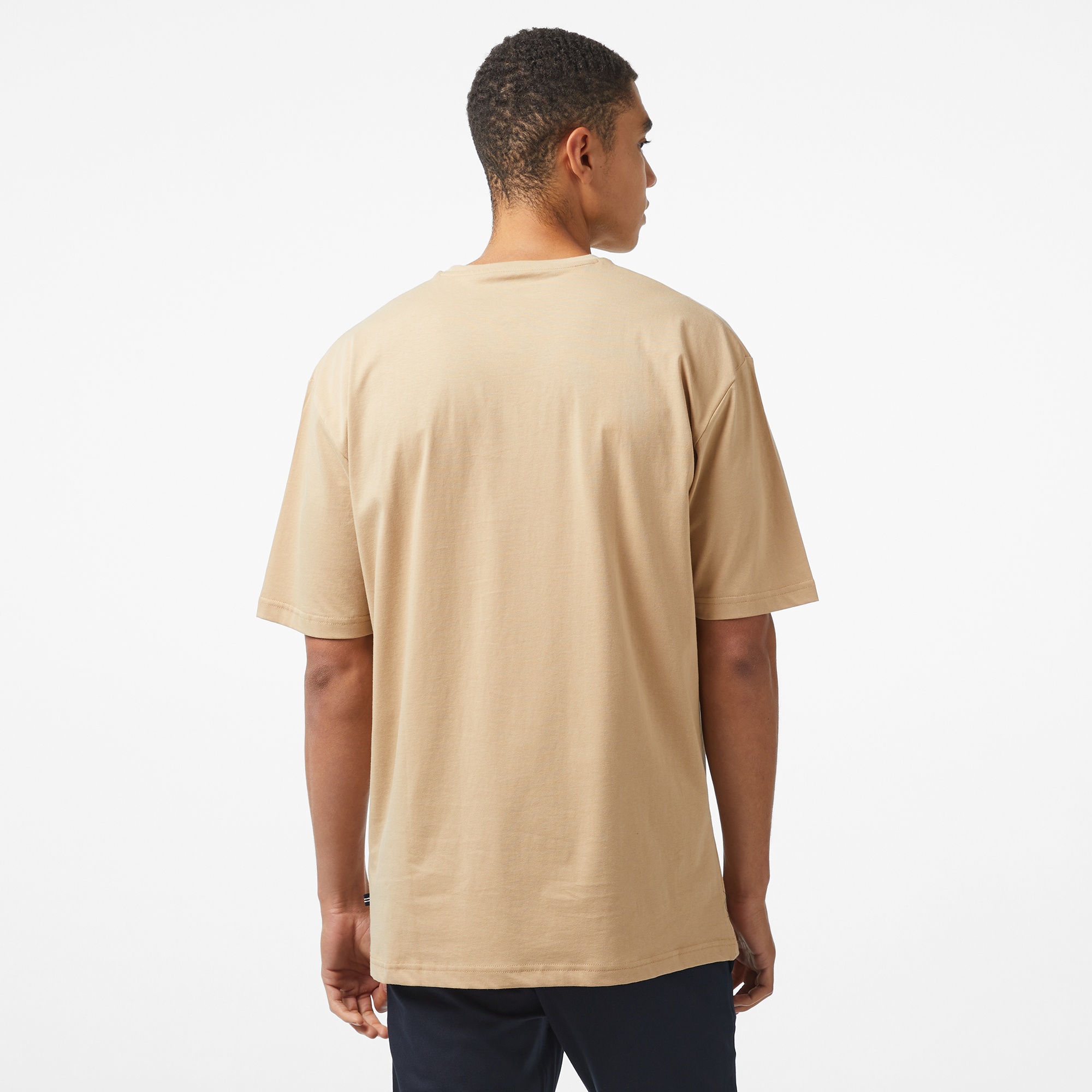 Nautica Erkek Bej Oversize Kısa Kollu T-Shirt