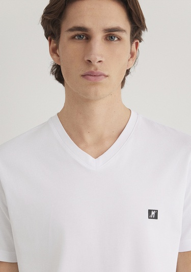  Mavi Mavi Pro Beyaz Basic Tişört Muscle Fit 0612756-620