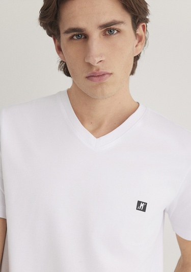  Mavi Mavi Pro Beyaz Basic Tişört Muscle Fit 0612756-620