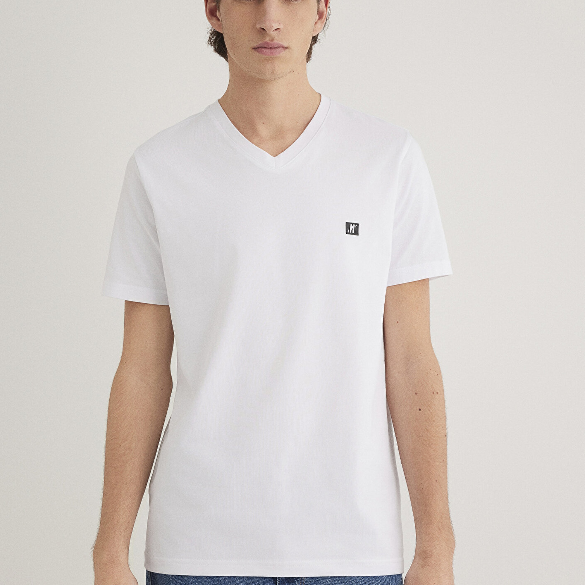 Mavi Mavi Pro Beyaz Basic Tişört Muscle Fit 0612756-620