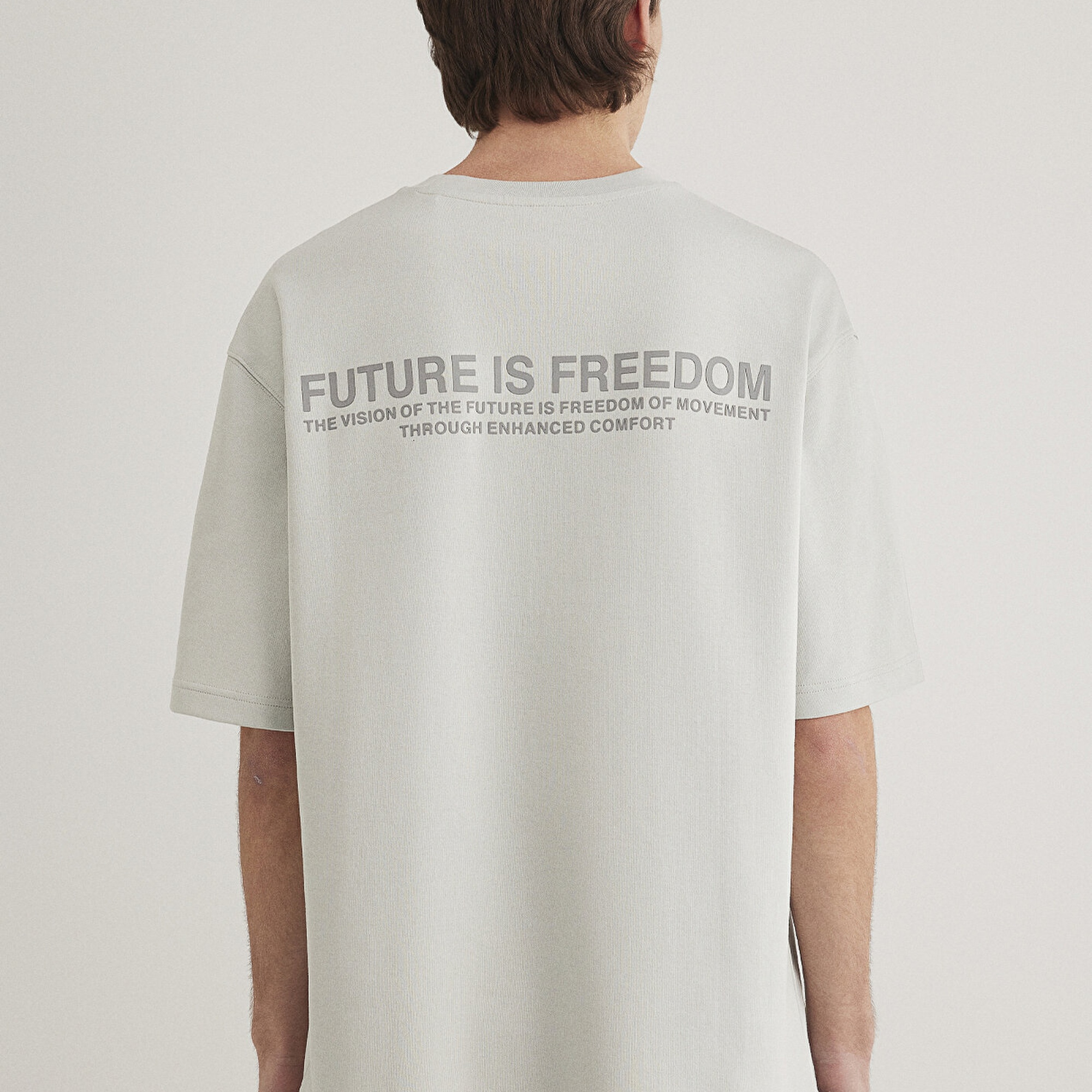 Mavi Baskılı Gri Tişört  0612743-70082