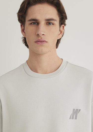  Mavi Baskılı Gri Tişört  0612743-70082