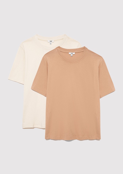  Mavi 2li Kadın Basic Tişört Regular Fit / Normal Kesim 1611366-70072