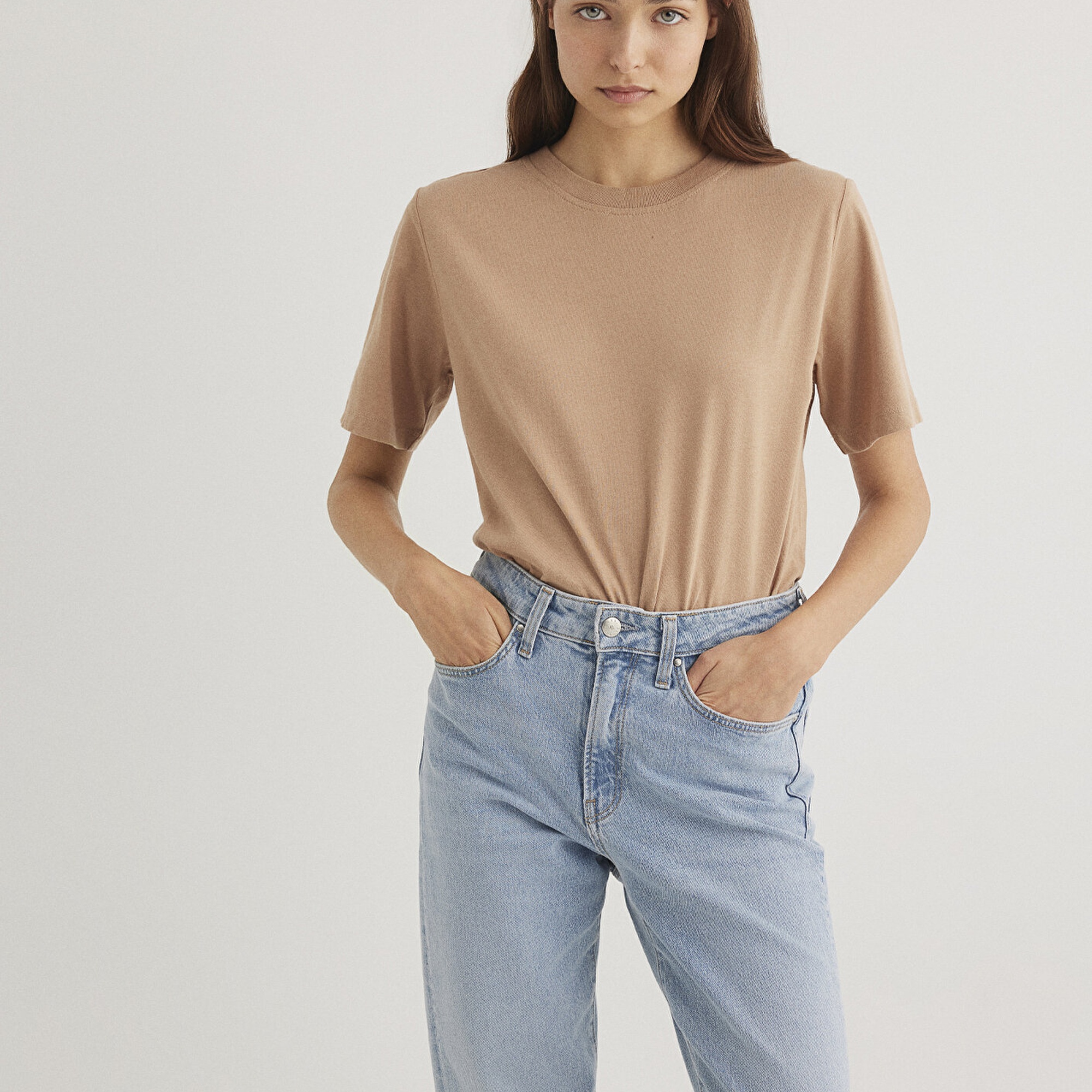 Mavi 2li Kadın Basic Tişört Regular Fit / Normal Kesim 1611366-70072