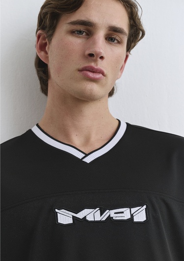 Mavi MV91 Nakış Siyah Forma Tişört Boxy Fit 0612577-900