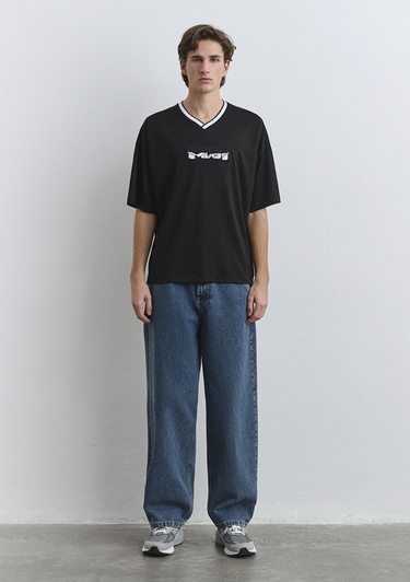  Mavi MV91 Nakış Siyah Forma Tişört Boxy Fit 0612577-900