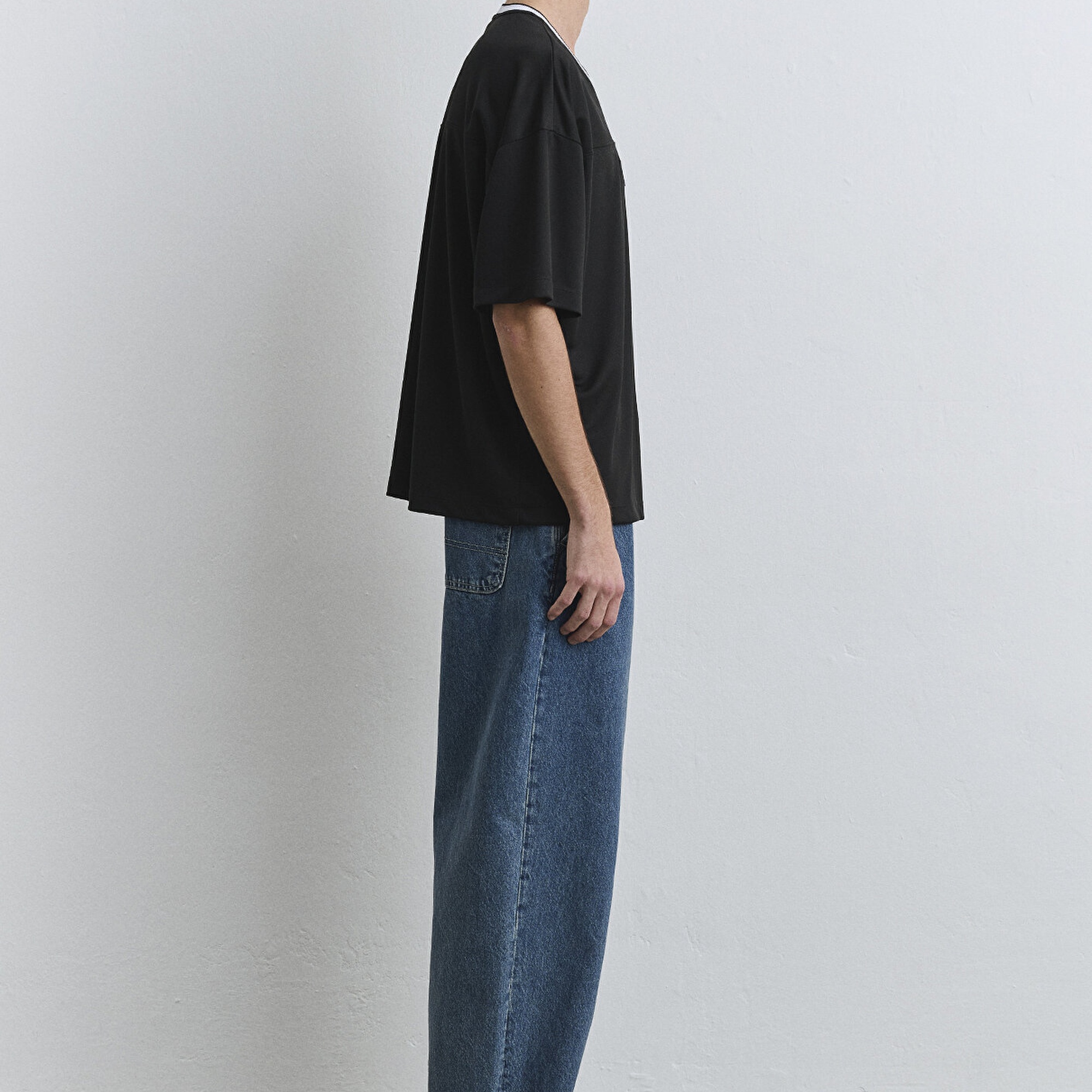 Mavi MV91 Nakış Siyah Forma Tişört Boxy Fit 0612577-900