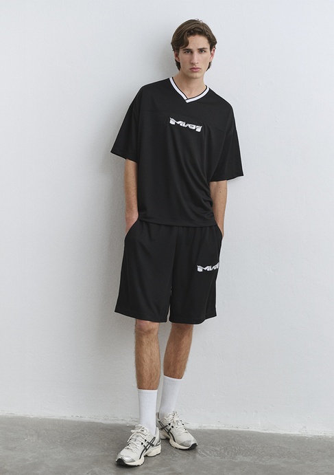  Mavi MV91 Logo Baskılı Siyah Forma Şort 0410245-900