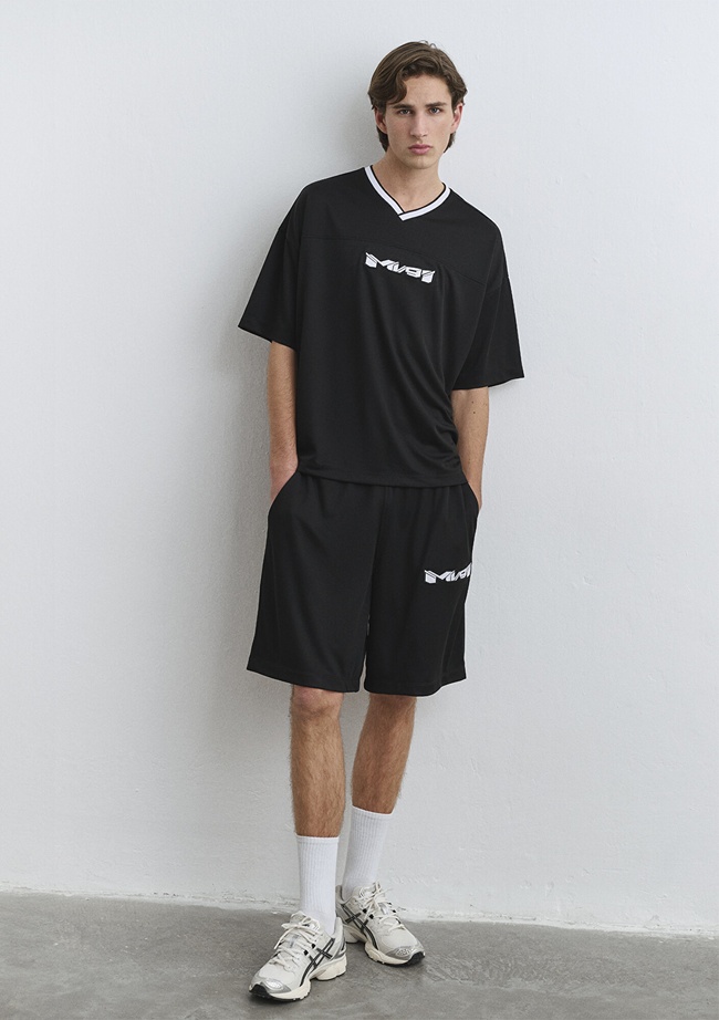  Mavi MV91 Logo Baskılı Siyah Forma Şort 0410245-900