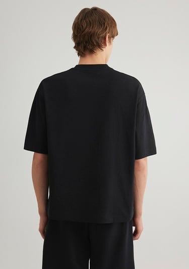 Mavi MV91 Nakış Detaylı Siyah Tişört Boxy Fit 0612576-900