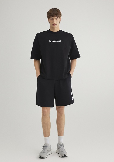  Mavi MV91 Nakış Detaylı Siyah Tişört Boxy Fit 0612576-900