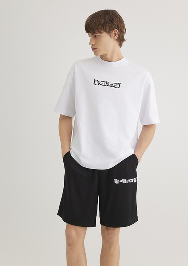  Mavi MV91 Nakış Detaylı Beyaz Tişört Boxy Fit 0612576-620