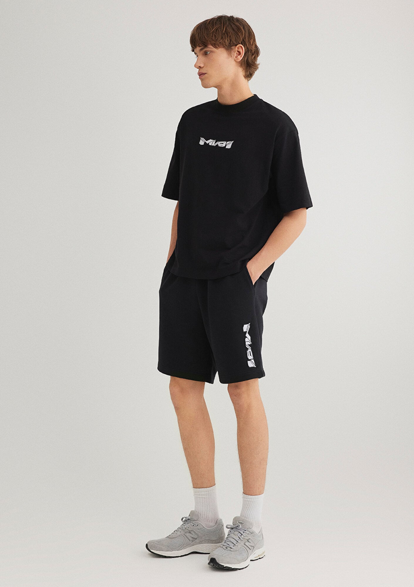  Mavi MV91 Nakış Logo Baskılı Siyah Şort 0410244-900