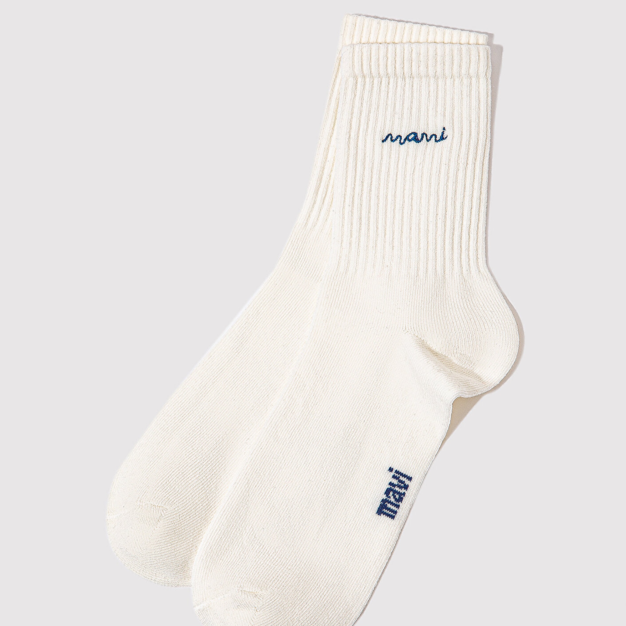 Mavi Mavi Logo İşlemeli Beyaz Soket Çorap 1913235-620