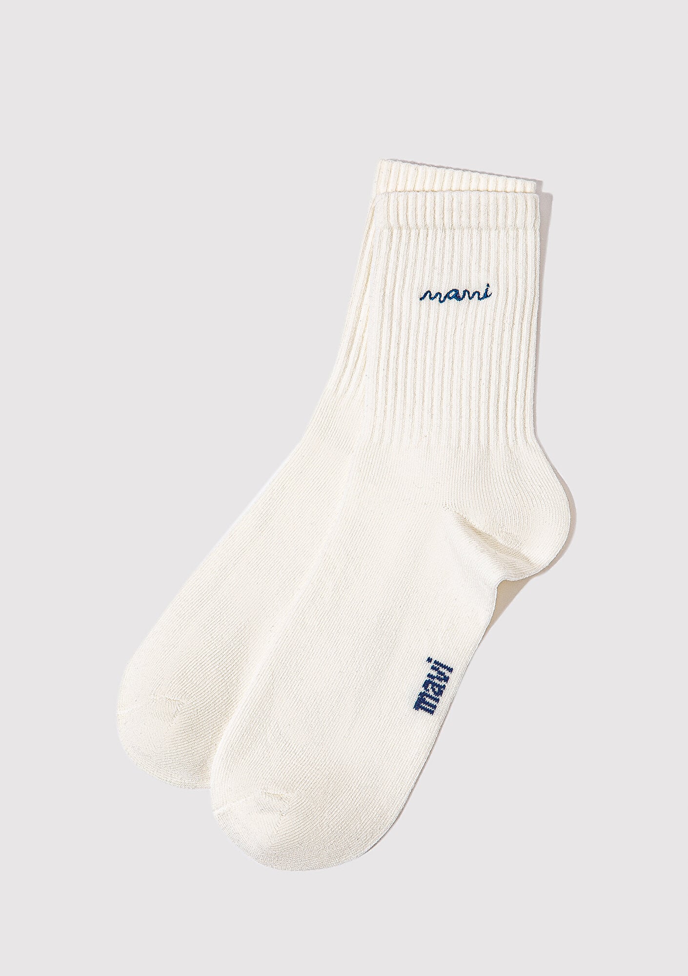  Mavi Mavi Logo İşlemeli Beyaz Soket Çorap 1913235-620