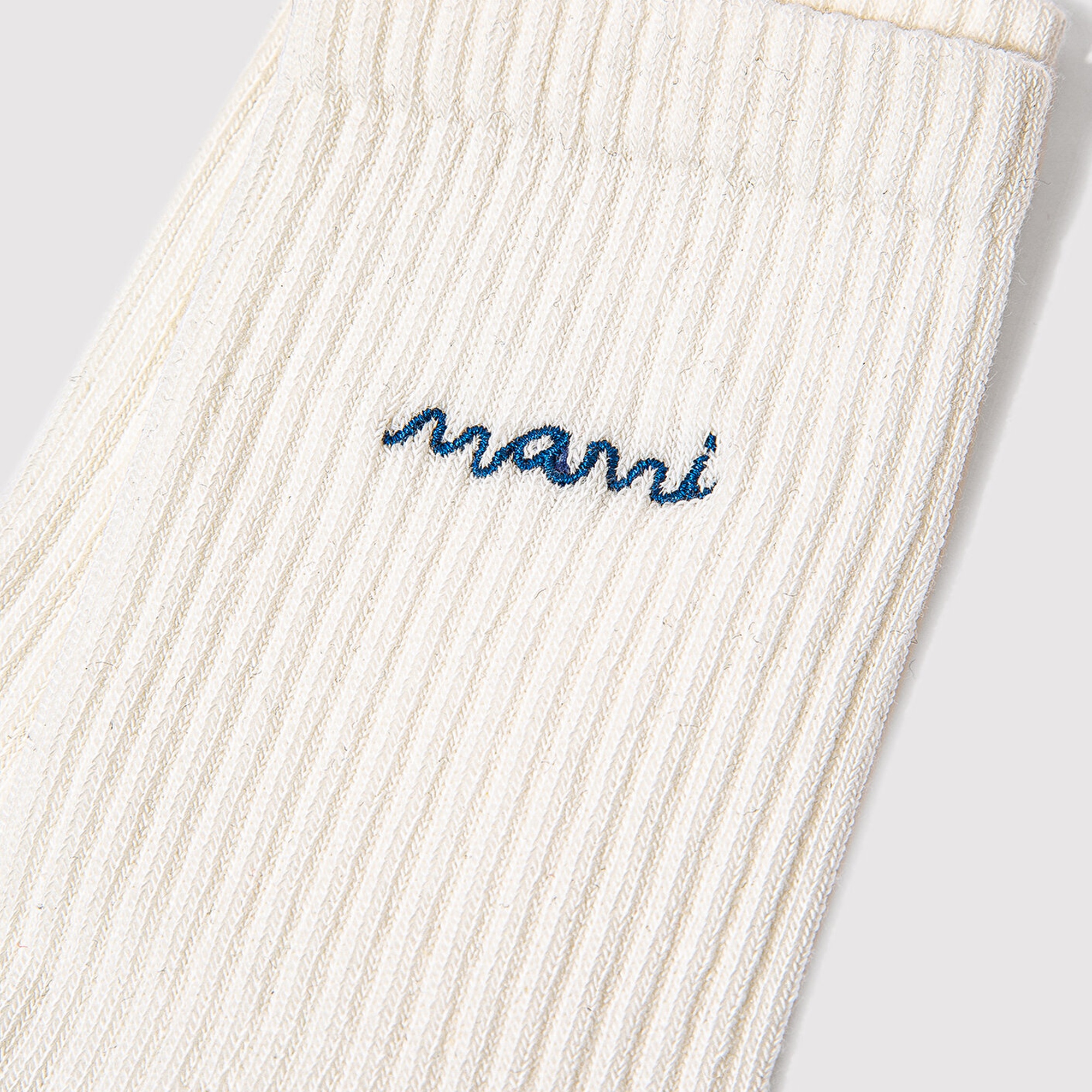 Mavi Mavi Logo İşlemeli Beyaz Soket Çorap 1913235-620