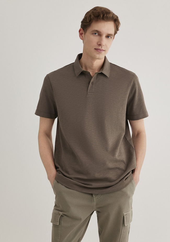  Mavi Kahverengi Polo Tişört Regular Fit / Normal Kesim 0612556-70376