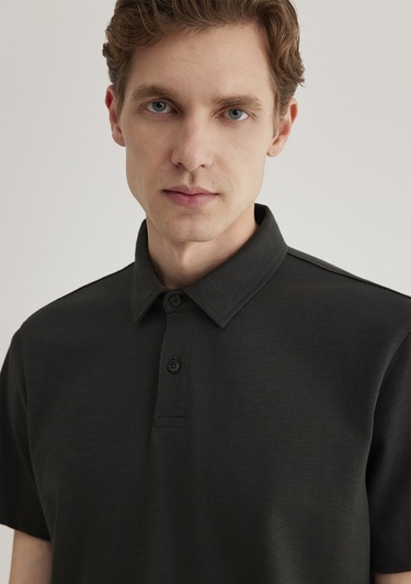  Mavi Siyah Polo Tişört Regular Fit / Normal Kesim 0612556-70092