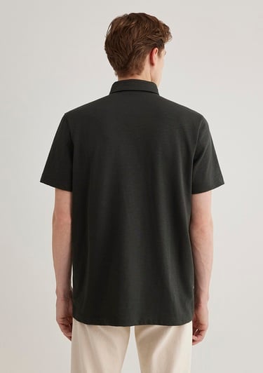  Mavi Siyah Polo Tişört Regular Fit / Normal Kesim 0612556-70092