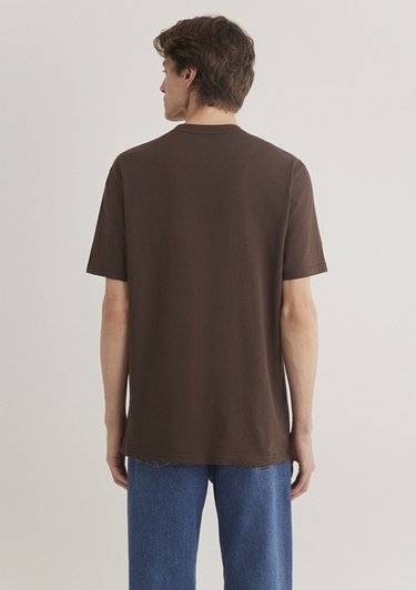  Mavi Bugs Bunny Baskılı Kahverengi Tişört Loose Fit / Bol Rahat Kesim 0612565-88067