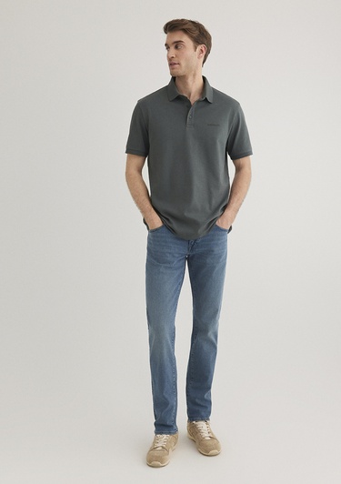  Mavi Haki Polo Tişört Regular Fit / Normal Kesim 0612520-71598